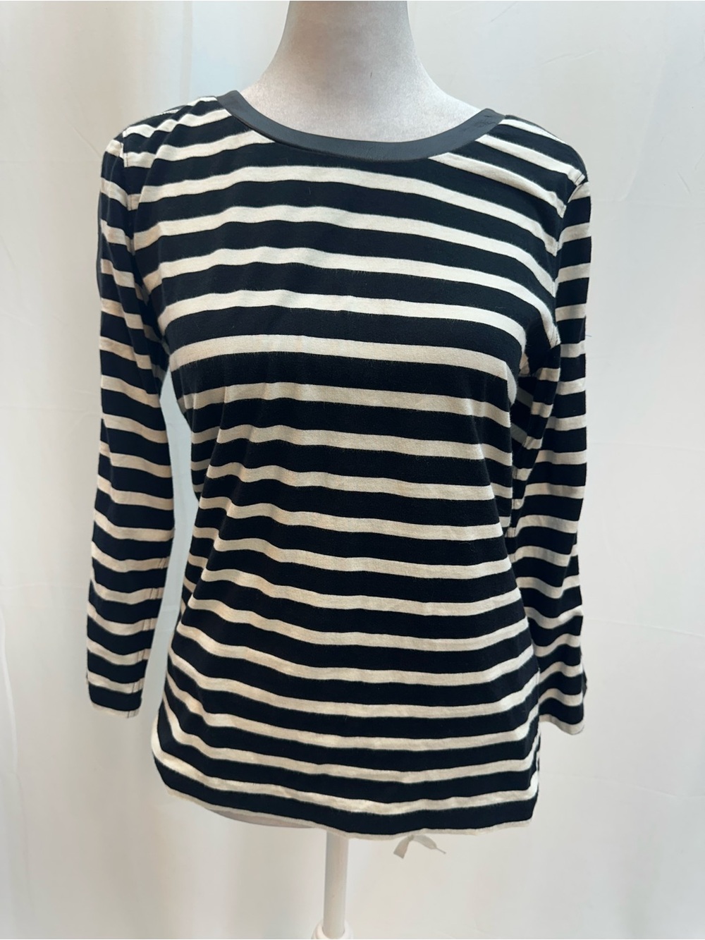 J.Crew Black & White Striped Long-Sleeve Top XS